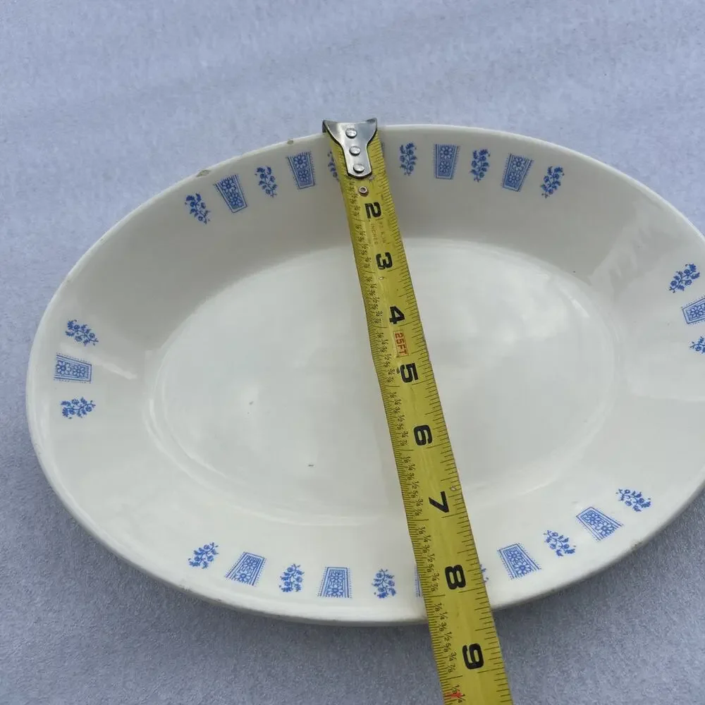 Oxford Brazil Platter Vintage Restaurant Ware 2830-1 Cream Blue 11” X 8.25” EUC
